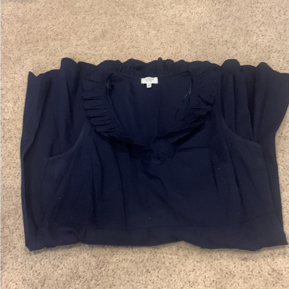Crown and Ivy Navy Blue Ruffle Dress (1X)